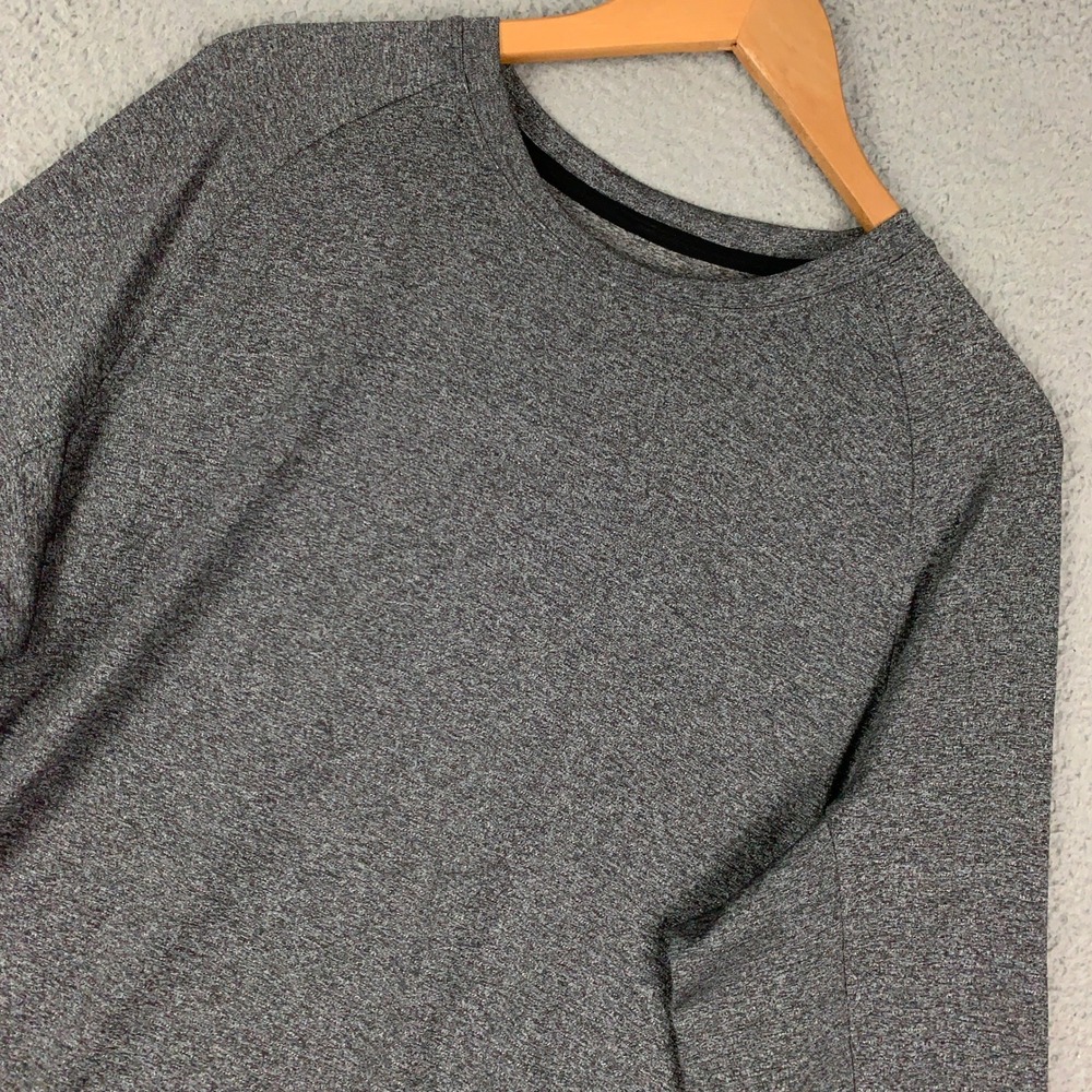 Lululemon Drysense Shirt Men's Large L Gray Athletic Training Long Sleeve Curved